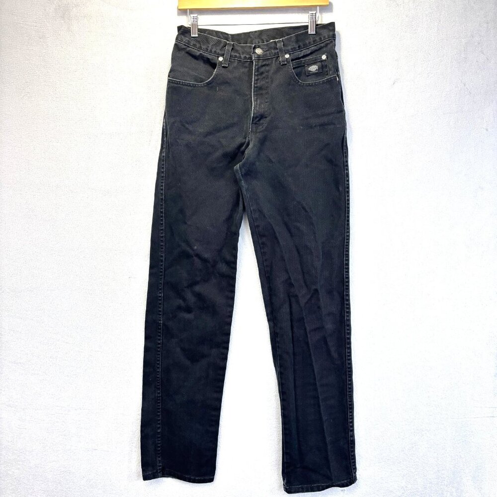 Vintage 90s Harley-Davidson Biker Jeans‎ Mens 32x36 Black Straight Moto USA Made